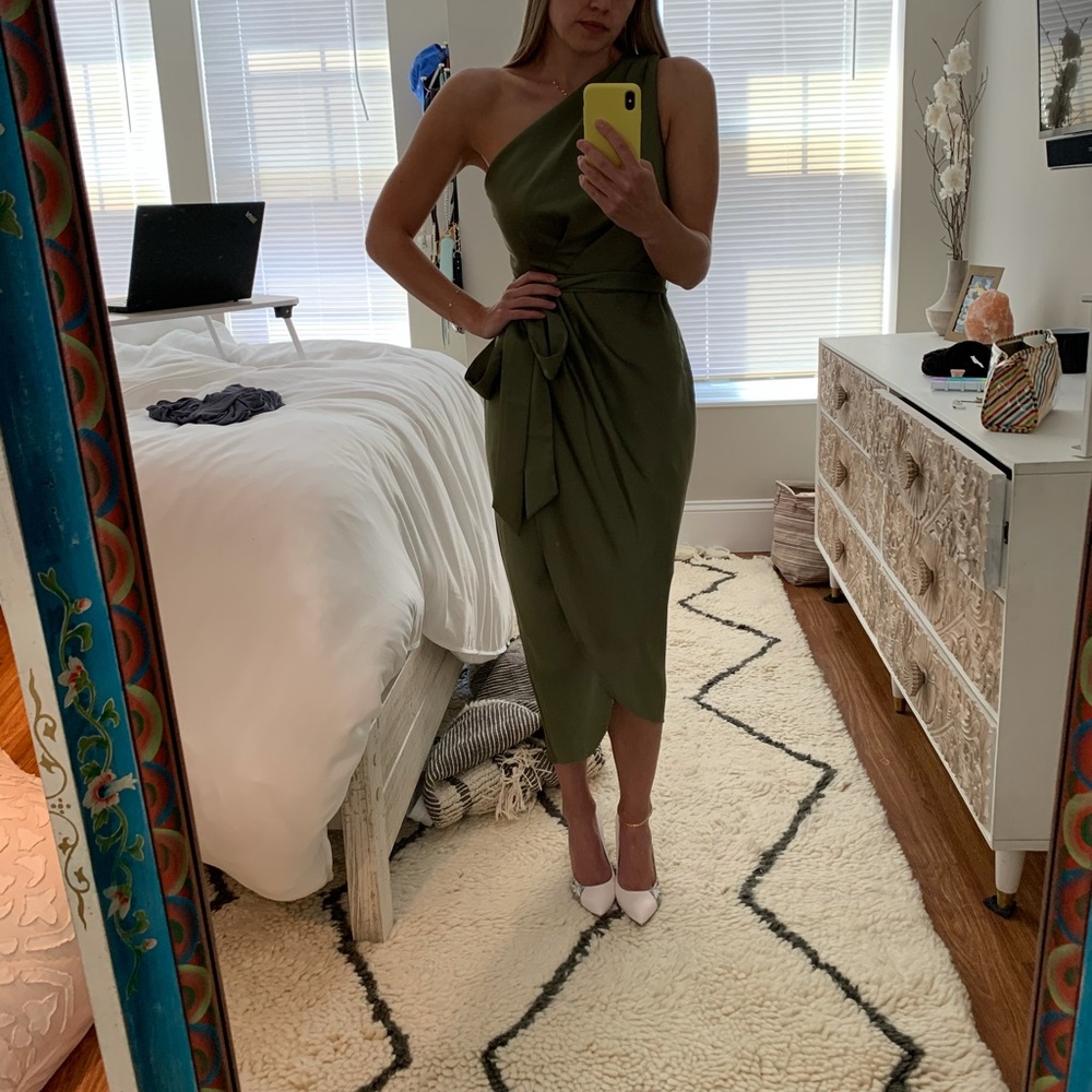 Green, One-shoulder Ted Baker dress